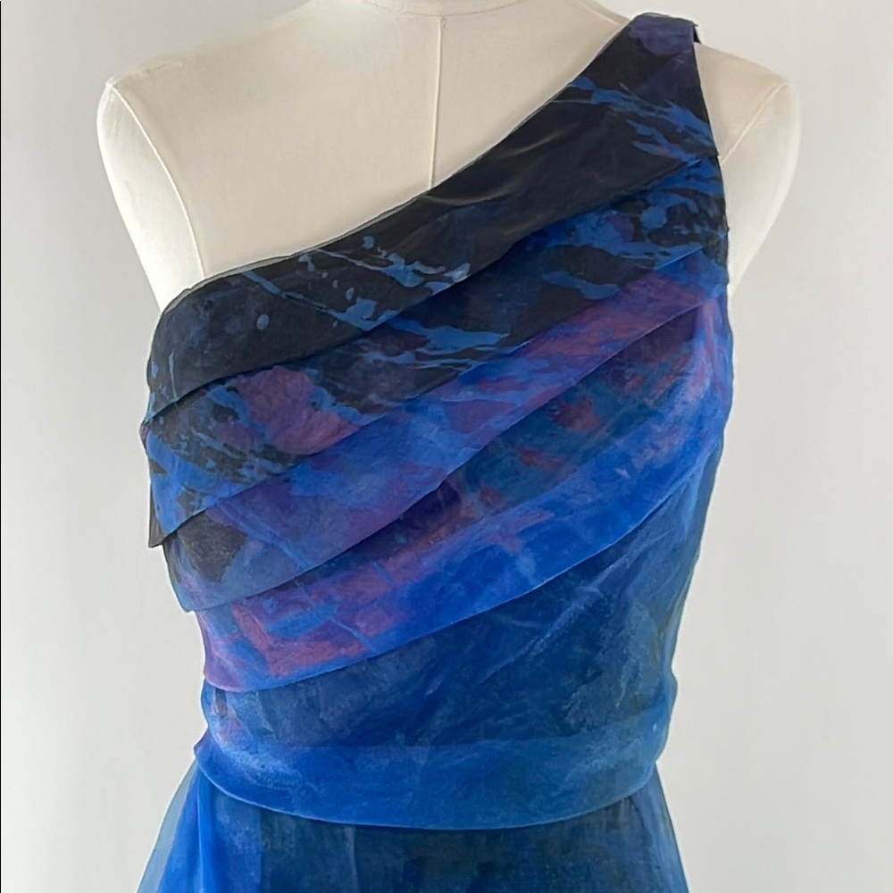 Rene Ruiz Blue Organza Gown, Size 4 - Picture 11 of 16